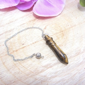 Thoth pendulum, tiger&#39;s eye, natural stone, dowsing