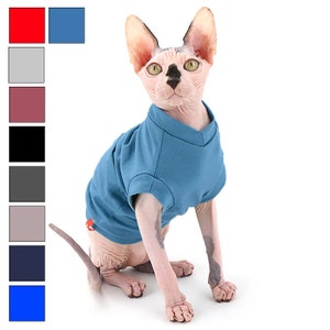 Plain Tee-shirt For Sphynx Cat, Cat Clothing | Plain Tee-Shirt | Polocats