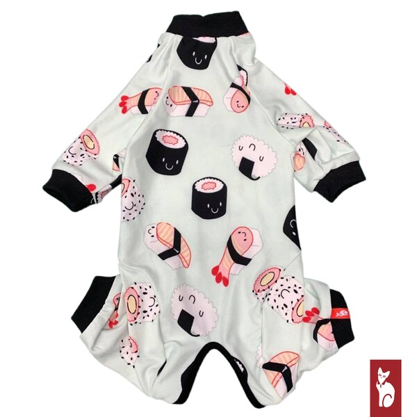 Sphynx cat clothes, Pajama for Cat | Onesie for cat | Pajama Sushis Pattern | Jumpsuit for cat Sphynx | Polocats