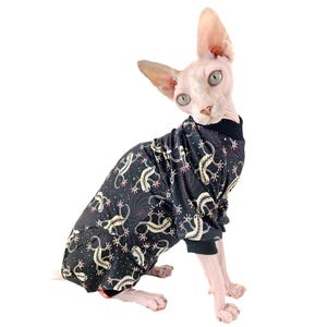 Onesie | Golden Lizards, Cat Fashion, Pet Clothing, Sphynx Cat Clothing, by Polocat