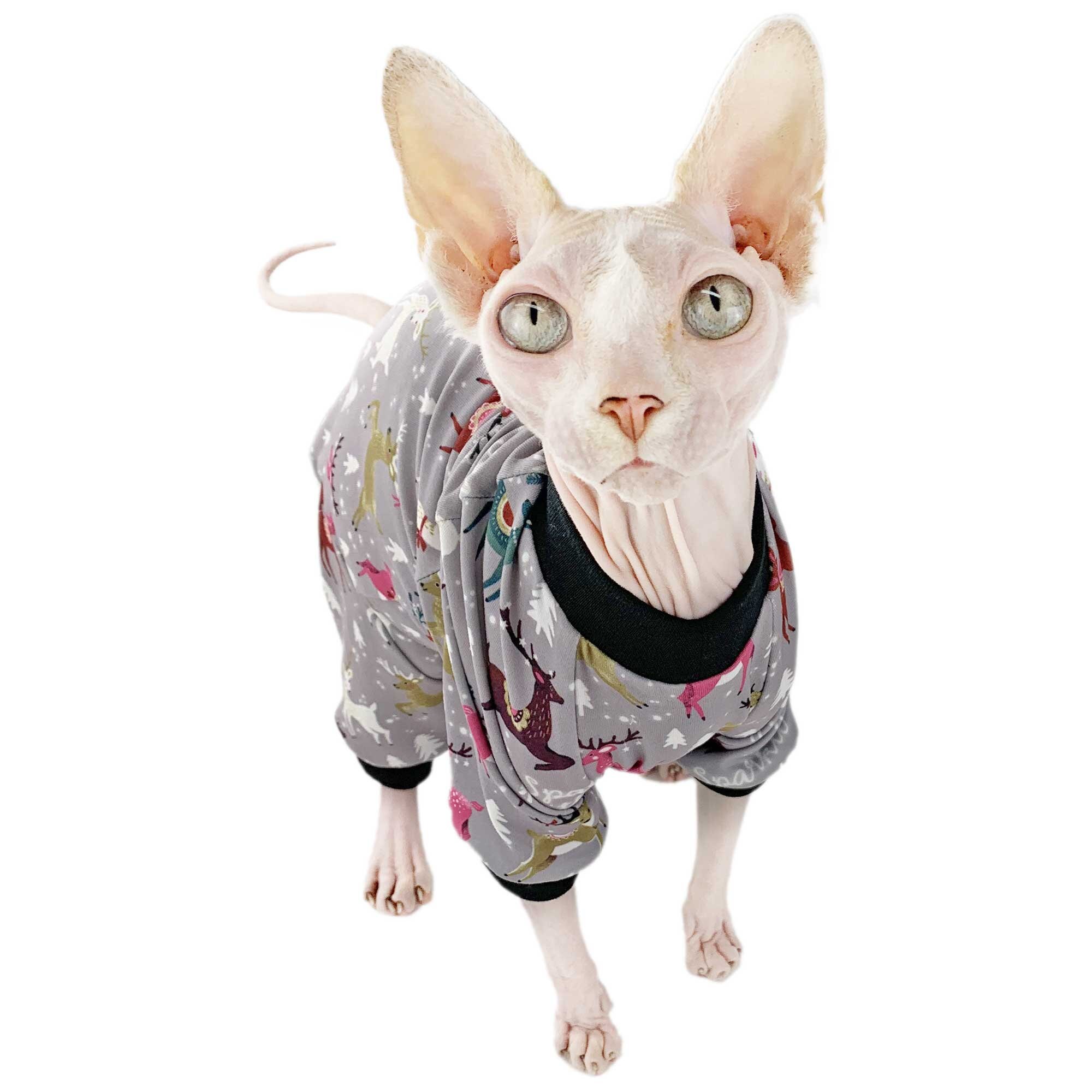 Sphynx Cat Sweater Jumper Waistcoat Clothes Faux Fur Pet Costume Polyester  XS-XL