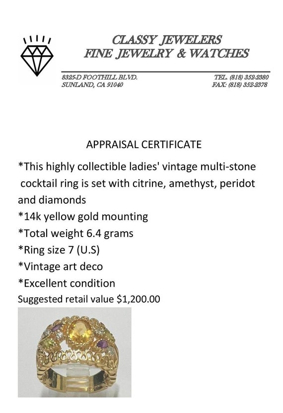 Ladies multi-stone cocktail ring set with citrine… - image 5