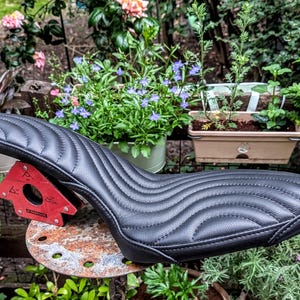 Custom cobra style seat for rigid frame bobber chopper Harley Triumph etc