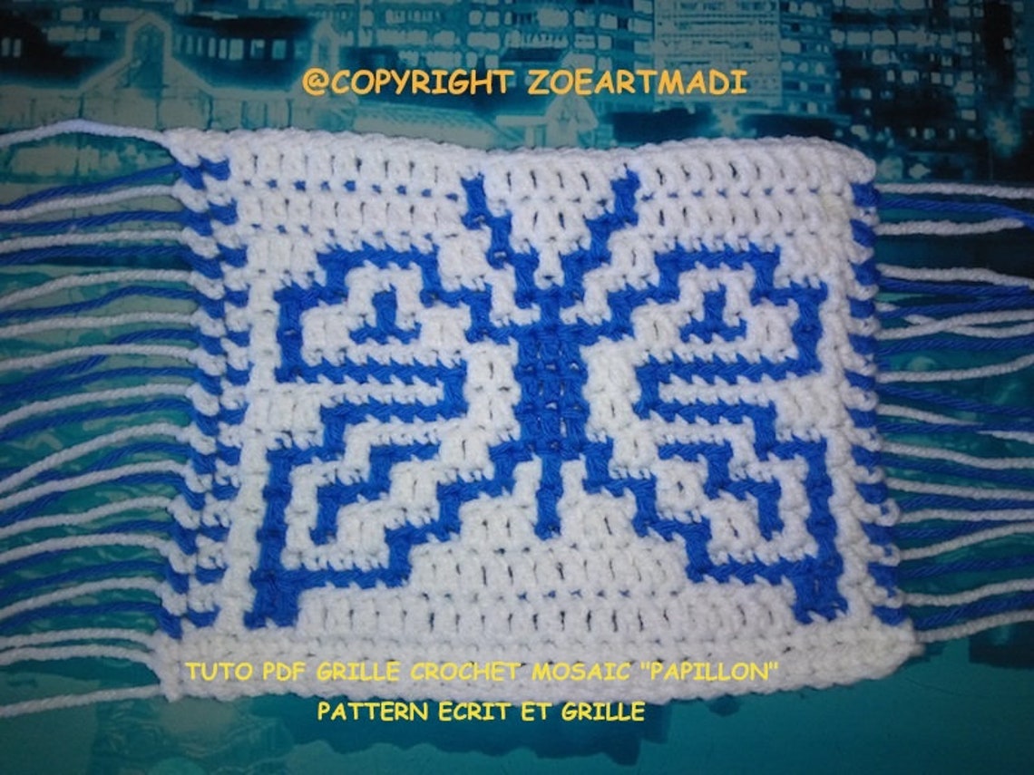 GRILLE pour crochet MOSAIC papillon PDF avec Etsy France