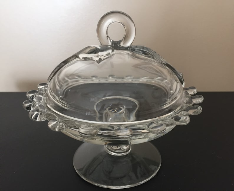 A.H. Heisey Glass Lariat Pattern Rolled Platter With Covered Etsy
