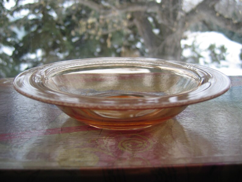 Fostoria SEVILLE # 2350 HTF elegant glass Set of 5 fruit bowls amber 5 12 ca 1920s