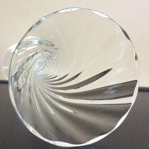 Spiral Optic swirl crystal glass Trumpet Vase