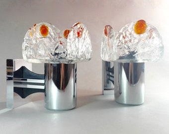 Appliques italiennes en verre de Murano Carlo Nason des années 1960. Une paire.