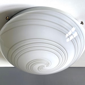 Murano art glass Swirled three-light large wall/ceiling lamp. Italy, 1980s.