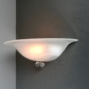 Aureliano Toso Murano set of two wall lamps in hand-worked art glass and metal frames. Italy, 1990s.