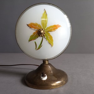 1950s brass and glass Italian table/bedside lamp.