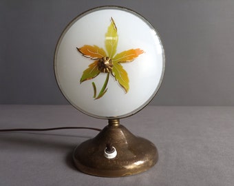 1950s brass and glass Italian table/bedside lamp.