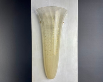 Vistosi Murano glassworks, large single wall lamp, art glass with gold inclusions. Italy late 1990s early 2000s.