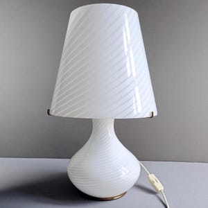 Murano 1970s Mushroom Swirled art glass XL size four-light table lamp.