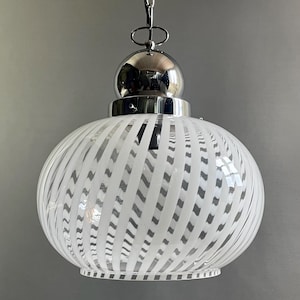 Murano glass design 1970s Vintage swirled pendant light.