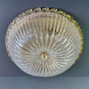 Murano art glass 1990s three-light XL flush mount.