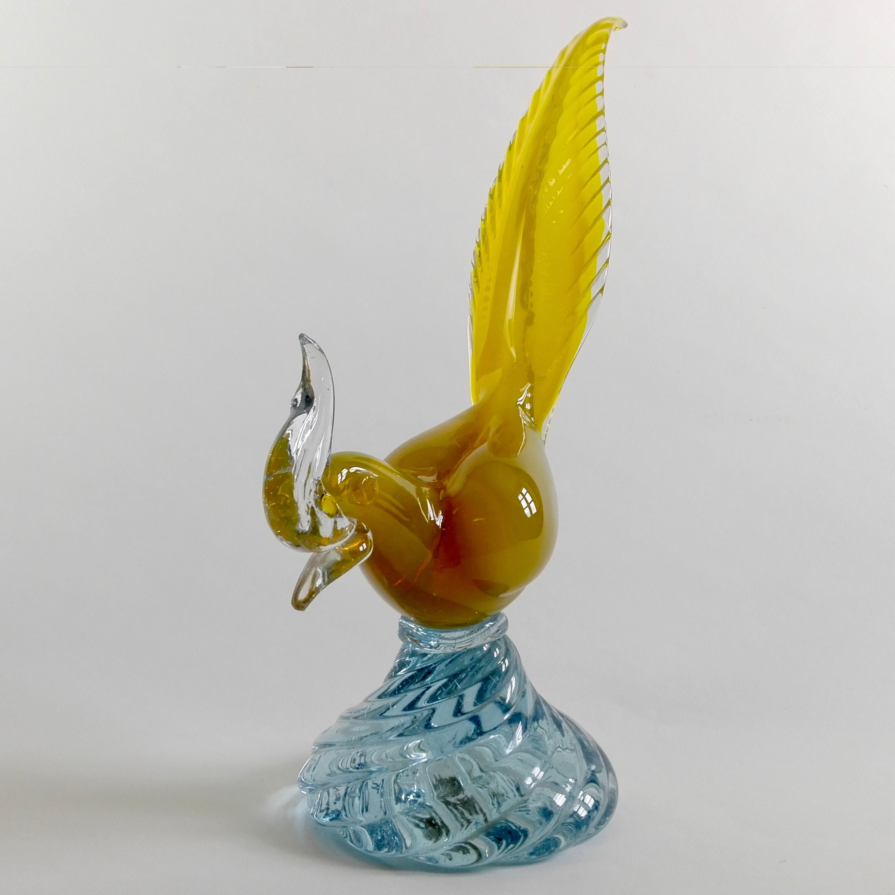 1950s Pheasant "Fagiano" hand-blown Murano art glass sculpture.