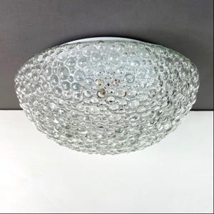 Plafoniera in vetro a bolle vintage, design anni ‘70, stile Scandinavo ad una luce.