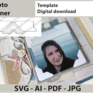 Fotohoek svg-sjabloon digitale download voor scrapbooking fotoalbums