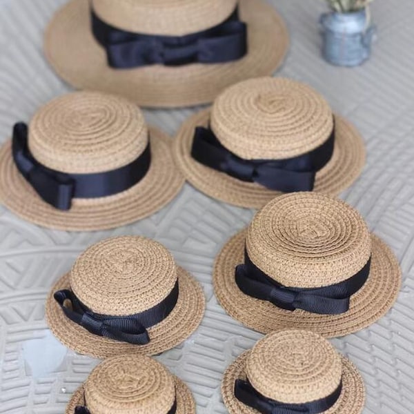Straw Hat for OB11 1/8 1/6 1/4 1/3 BJD Blythe Salon or similar Doll