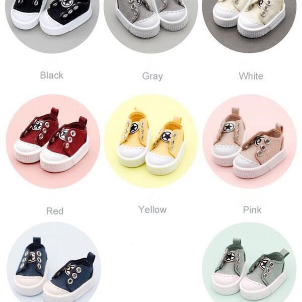 New Arrival Canvas Shoes for Blythe OB11 Azone Licca momoko Jerryberry Molly GSC Middle Blythe 1/8 BJD or Similar Doll