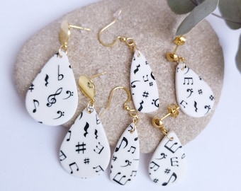 boucles d'oreilles musique,clé de sol,note de musique,boucles d'oreille,fête de la musique,cadeau musicien,cadeau musique