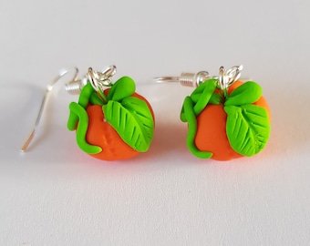 boucles d'oreilles citrouilles,boucles d'oreilles halloween,citrouilles d halloween,pate polymere,polymer clay,fimo,pumpkins earrings,rigolo