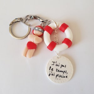 Geschenk Schwimmlehrer, Schlüsselanhänger, Badeanzug, Boje "Ich habe keine Zeit" Ich habe Schwimmen, Rettungsschwimmer, Männergeschenk, Schwimmlehrer Geschenk