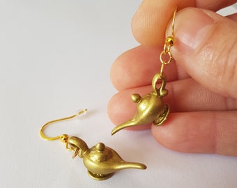 Aladdin magic lamp earrings, Aladdin earrings, magic lamp, genie, Aladdin magic lamp, make a wish, make a wish