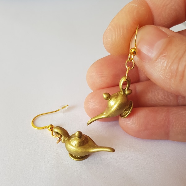 Aladdin magic lamp earrings, Aladdin earrings, magic lamp, genie, Aladdin magic lamp, make a wish, make a wish