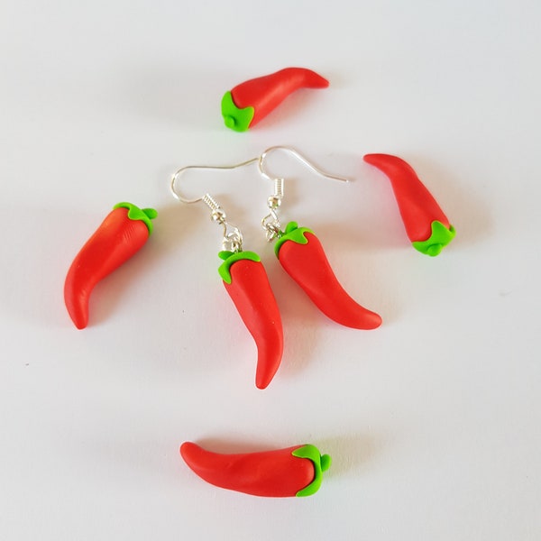 piment rouge d espelette boucle d oreille gourmande en fimo