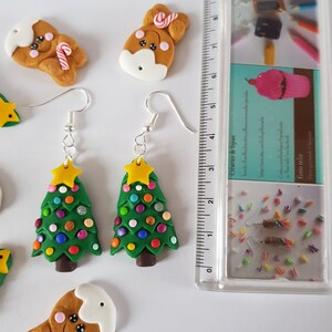 boucles d oreilles sapins originales cadeau noel theme traditionnel féérique multicolore,boucles d'oreilles sapins,boucles d'oreilles noël image 5