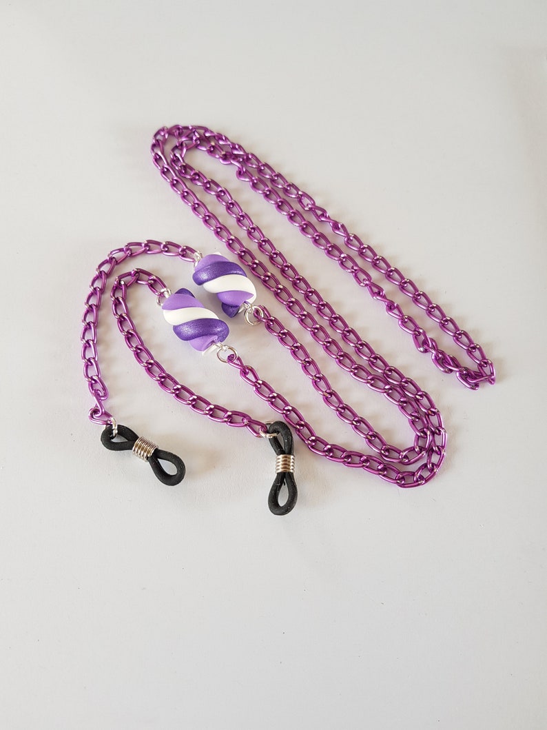 cord glasses, mauve purple chain, marshmallow child gift Christmas idea, Christmas gift, original glasses cord, glasses gift, glasses image 2