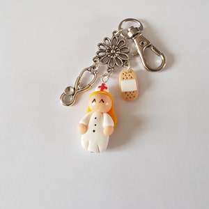 nurse bag charm, nurse, nurse, caregiver gift grigri gift Keychain personalized, blonde nurse