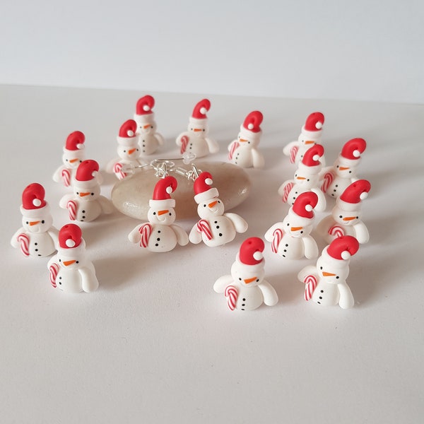 snowman earrings, Christmas gift, winter, fimo, Christmas theme, snowmen, winter earrings