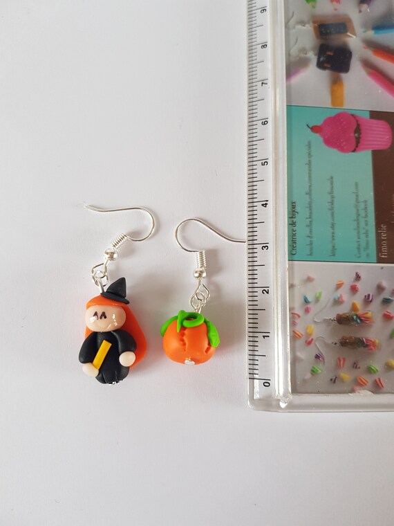 Boucles D'oreilles + Collier Citrouille Halloween - Alliage, Souriant - Pour Déguisement Ou Accessoire Festif - 3