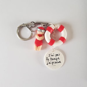 Schwimmbad Rettungsschwimmer Geschenk Schlüsselanhänger Badeanzug, Boje "Ich habe keine Zeit" Ich habe schwimmen, mns