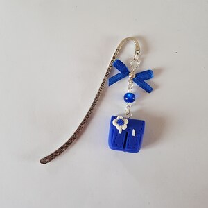 mistress gift, atsem gift, bookmarks, satchel, navy blue, school gift, birthday gift, original gift, thank you mistress, blue jewel