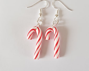 Christmas candy cane earrings Christmas gift