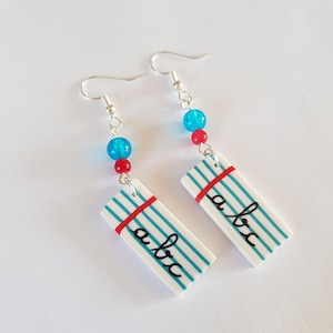 regalo señora pendientes página/hoja de escritura abc idee regalo señora