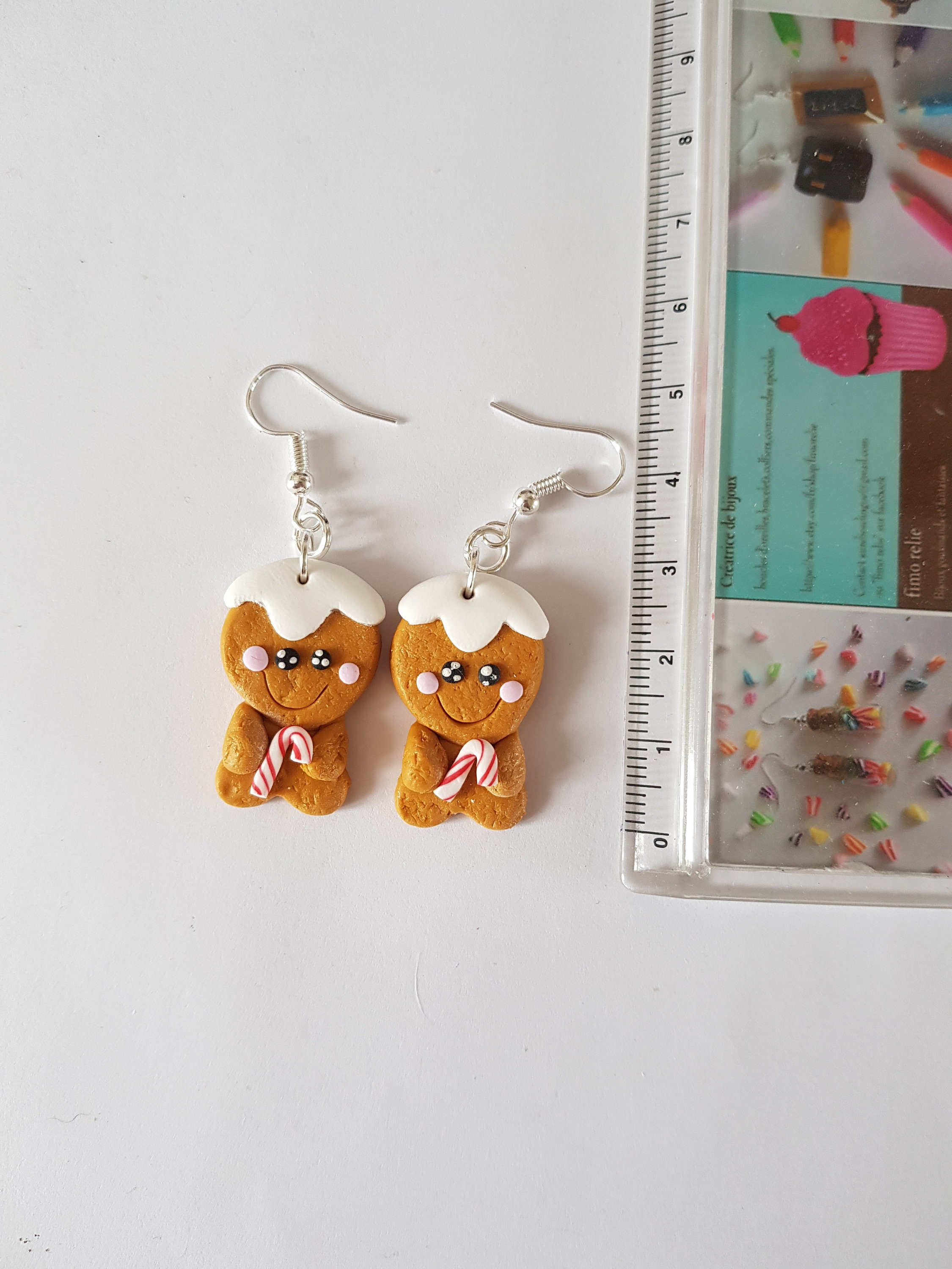 Lot De 4 Paires De Boucles D'oreilles De Noël - Motifs Bonhomme & Maison En Pain D'épice - Cadeau Festif Pour Femme - 2