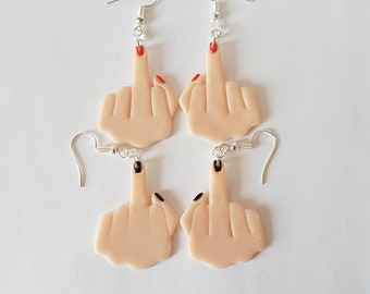 Fuck earrings, middle finger, fuck, original earrings, middle finger earrings, fuck earrings, leave me alone