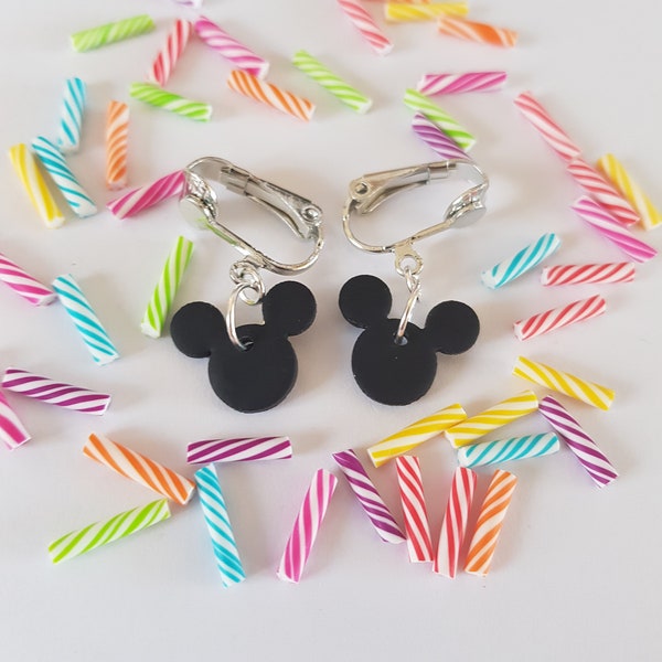 Mickey, clips d'oreilles,boucles d'oreilles Mickey,boucles clips,cadeau de noël,cadeau d'anniversaire