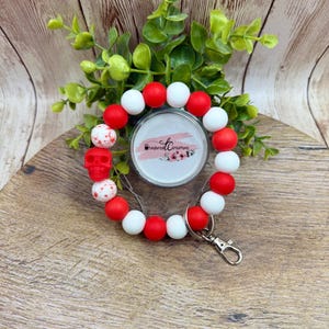 3D Skull Splatter Beaded Wristlet, Red Blood True Crime Murder Mystery, Silicone Bracelet Keyring Keychain Clip, Accessory Gift Her, 4632