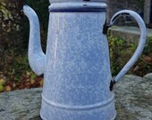 Vintage Enamel coffee pot, Blue mottled Enamel Coffee Pot, 1920 39 s coffee pot, Belgium Kitchen decor, Vintage Enamel pot, French decor