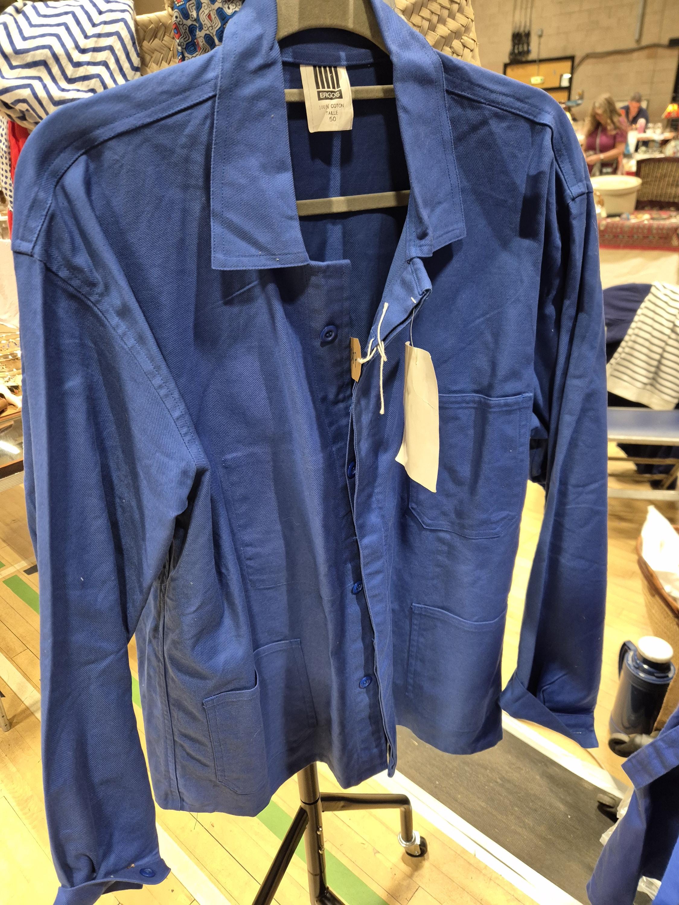 Vintage French Blue Cotton Workwear Jacket - Etsy Israel