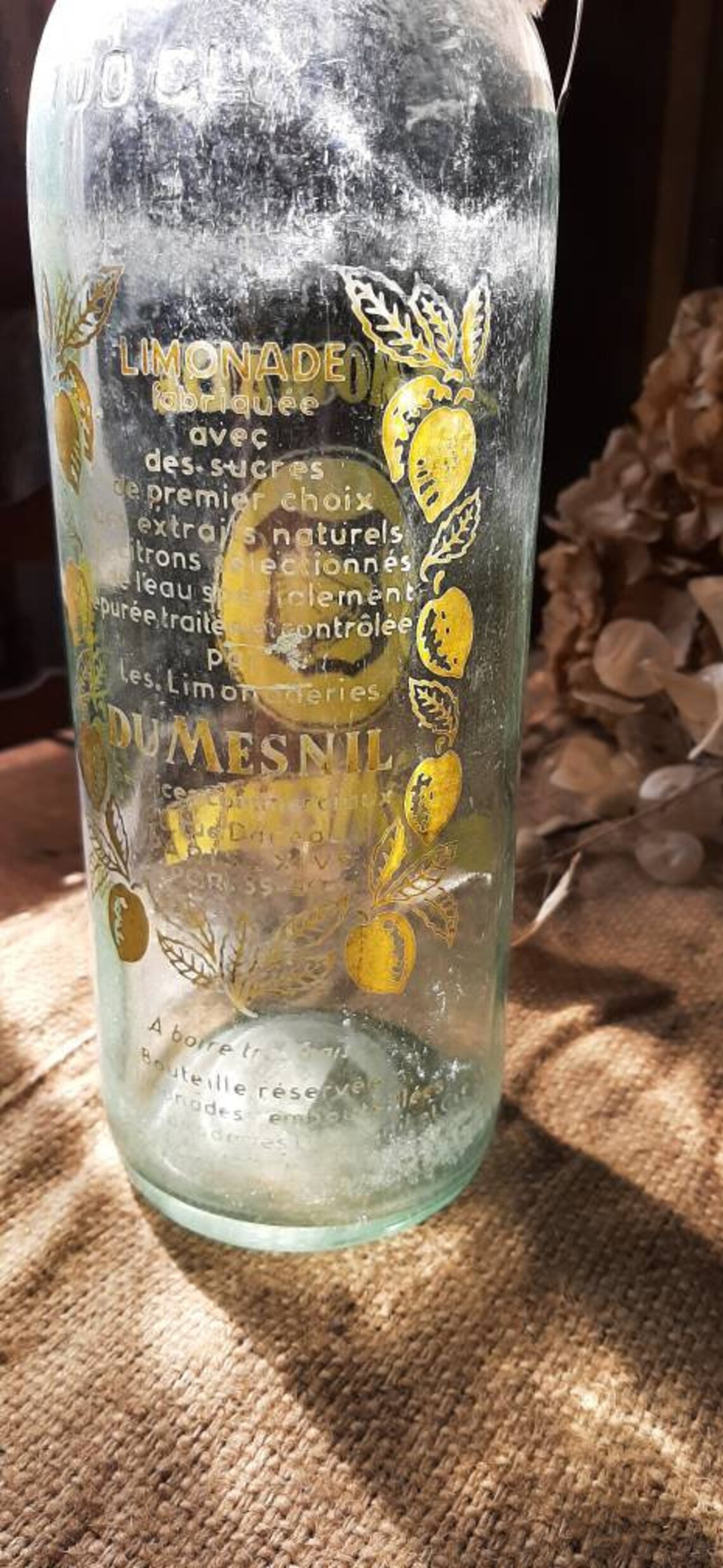 French lemonade bottle Vintage flip top bottle Vintage glas Etsy
