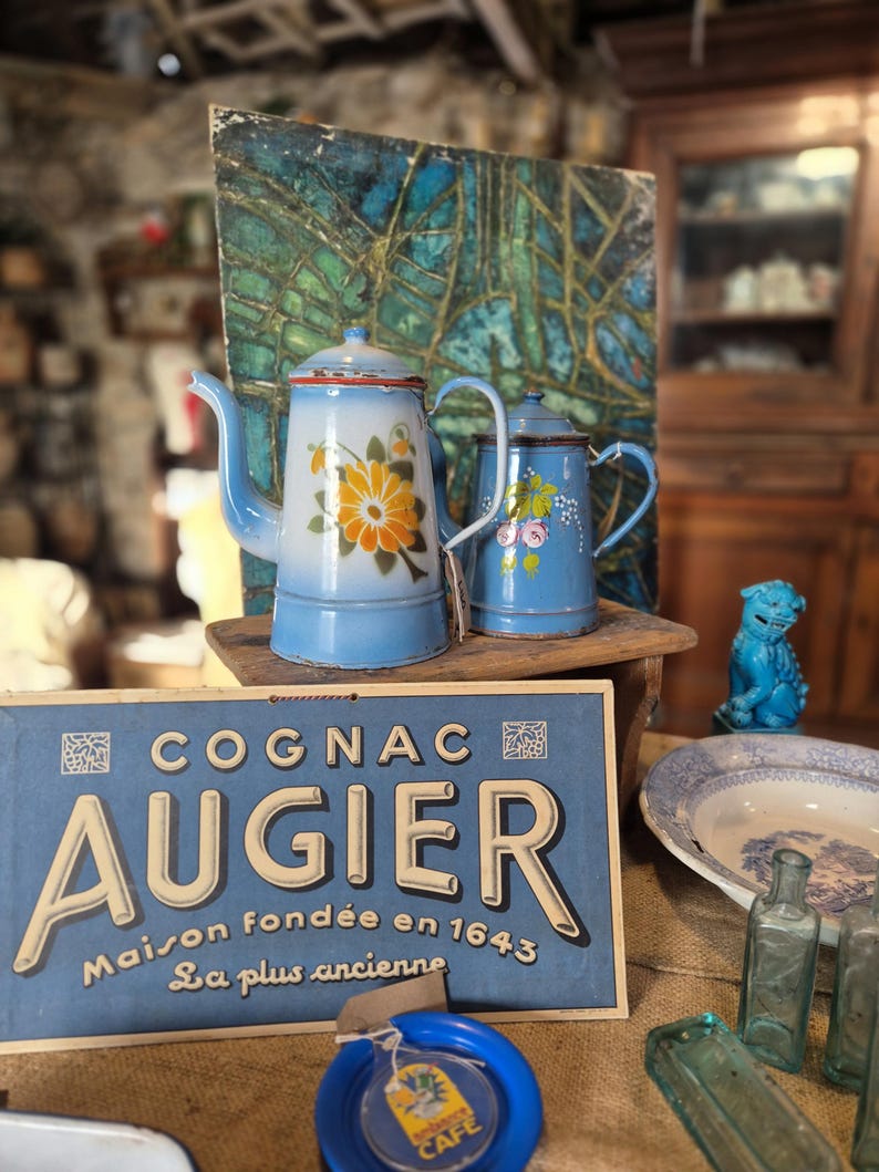 Vintage French Cognac Bar Sign: Blue Cardboard Decor - Etsy