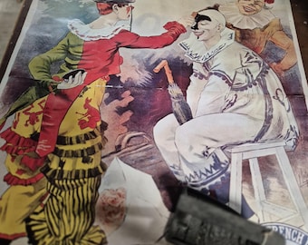 Vintage Cirage Jacquot Poster: French Art Nouveau Clown Print, 1975