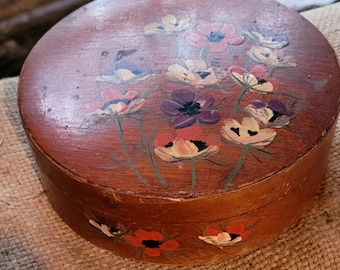 French wooden box, Flower box, Trinket box, Vintage wooden box